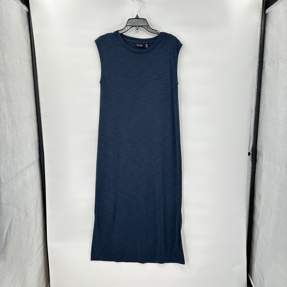 Nicole Miller Ribbed Minimalist‎ Midi Dress Medium Sleek Travel Resort Vacation